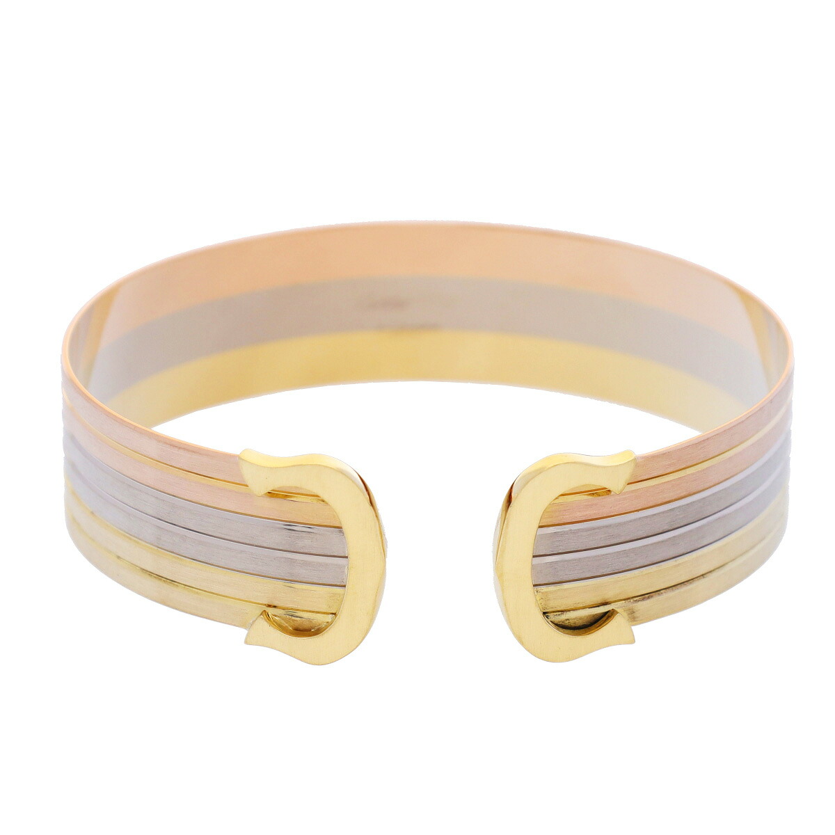 【～4/17 最大5万円クーポン】カルティエ CARTIER 2C ブレスレット K18イエローゴールド YG/K18ピンクゴールド PG/K18ホワイトゴールド レディース ブレスレット カルティエ 【ローン48回払い無金利】【中古】
