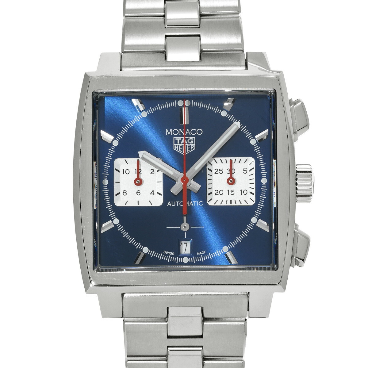 【～4/10 最大5万円クーポン】タグ ホイヤー TAG HEUER モナコ キャリバーホイヤー02 クロノグラフ CBL2111.BA0644 ブルー/シルバー メンズ 腕時計 タグ ホイヤー 時計 高級腕時計 ブランド 【ローン48回払い無金利】【中古】
