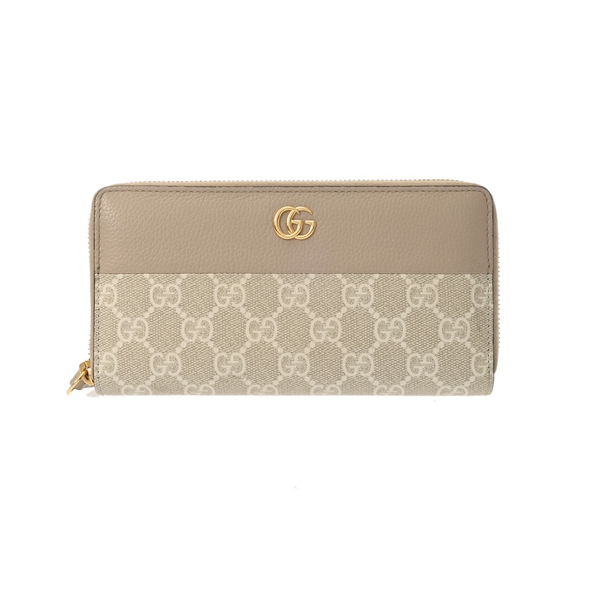 グッチ GUCCI ダブルG ジップアラウンドウォレット ベージュ/白いこと/オートミール 456117・0416 GGスプリームキャンバス/なめし革 レディース 長紙入れ グッチ 紙入れ ブランド名 【貸し付け金48回払い無利子】【中古】