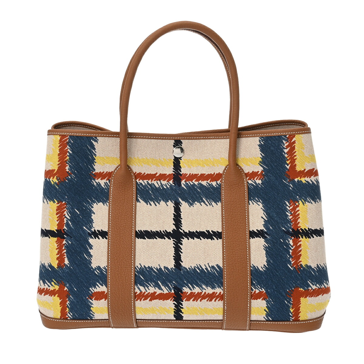 【～4/17 最大5万円クーポン】エルメス HERMES ガーデンパーティ TPM タータンチェック マルチカラー/ゴールド トワルアッシュプリュム/ネゴンダ レディース ハンドバッグ エルメス バッグ バック ブランド 【ローン48回払い無金利】【未使用】