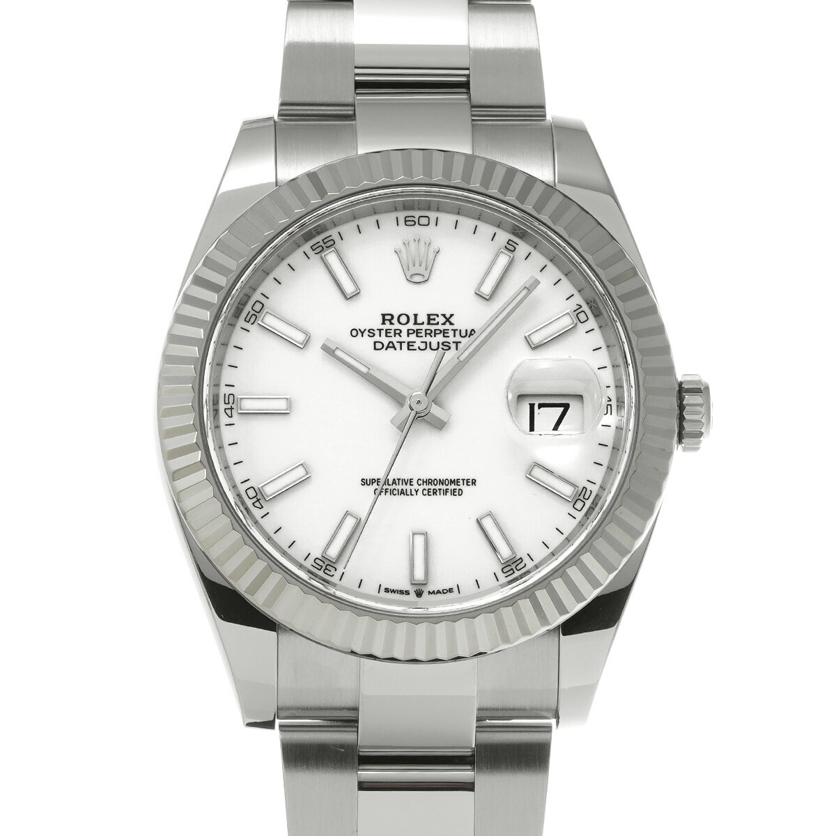 【～4/17 最大5万円クーポン】ロレックス ROLEX デイトジャスト 41 126334 ランダムシリアル ホワイト メンズ 腕時計 ロレックス 時計 高級腕時計 ブランド 【ローン48回払い無金利】【中古】
