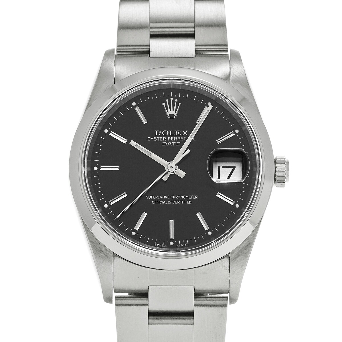 【~7/26 最大5万円クーポン】ロレックス ROLEX オイスターパーペチュアル デイト 15200 A番(1999年頃製造) ブラック メンズ 腕時計 ロレックス 時計 高級腕時計 ブランド 【ローン48回払い無金利】【中古】|ウォッチニアン ブランド品専門店