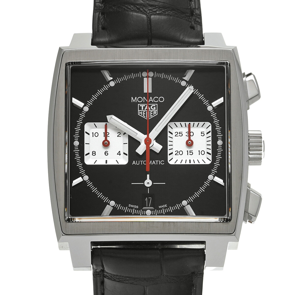 【～4/10 最大5万円クーポン】タグ ホイヤー TAG HEUER モナコ キャリバーホイヤー02 クロノグラフ CBL2113.FC6177 ブラック/シルバー メンズ 腕時計 タグ ホイヤー 時計 高級腕時計 ブランド 【ローン48回払い無金利】【中古】