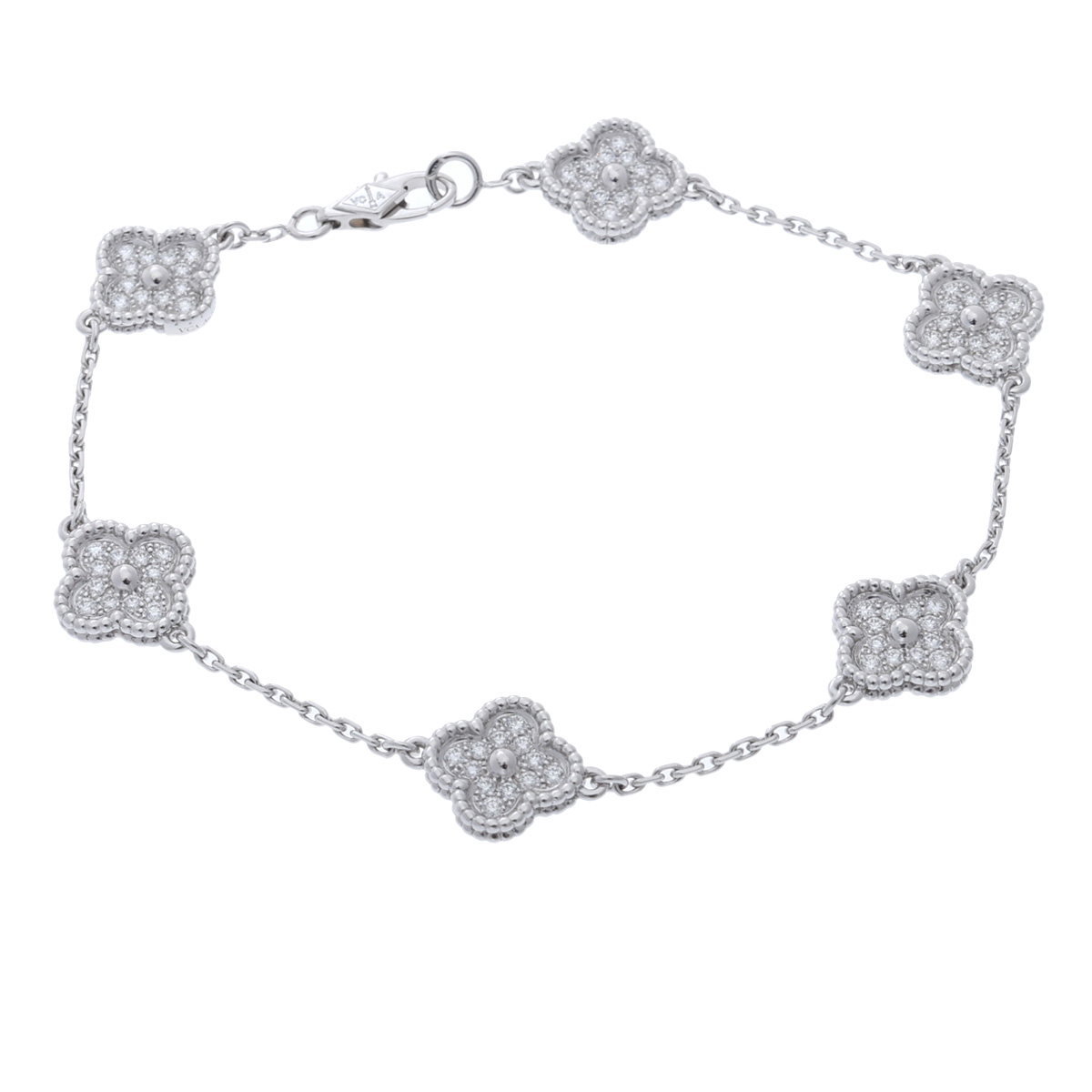 【~4/17 最大5万円クーポン】ヴァン クリーフ&アーペル Van Cleef & Arpels スウィートアルハンブラ ブレスレット 6モチーフ VCARO85700 K18ホワイトゴールド WG ダイヤモンド レディース ブレスレット ヴァン クリーフ&アーペル 【ローン48回払い無金利】【中古】