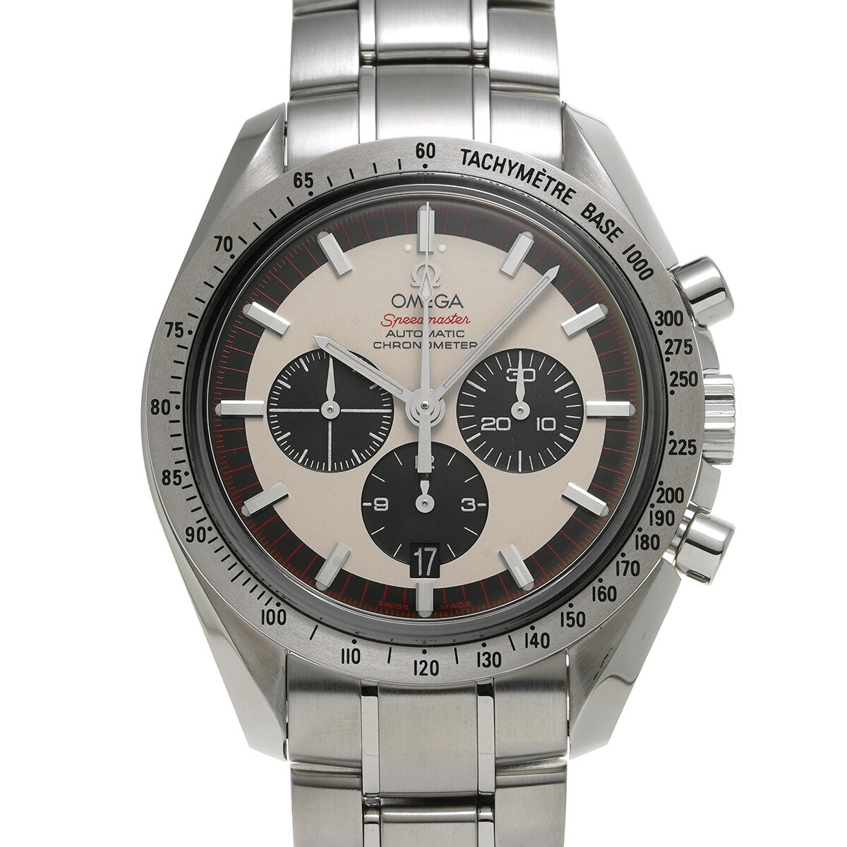 オメガ OMEGA スピードマスター レジェンド ミハエル・シューマッハ 2004 3559.32 アイボリー/ブラック メンズ 腕時計 オメガ 時計 高級腕時計 ブランド 【ローン48回払い無金利】【中古】
