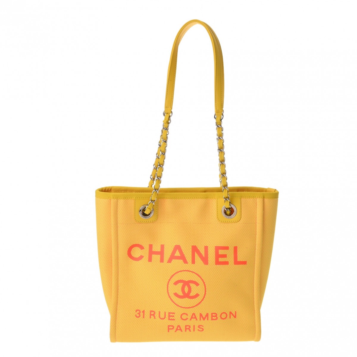 【～4/10 最大5万円クーポン】シャネル CHANEL トート PM ドーヴィル イエロー A66939 ミックスファイバー レディース トートバッグ chanel シャネル バッグ バック ブランド 【ローン48回払い無金利】【中古】
