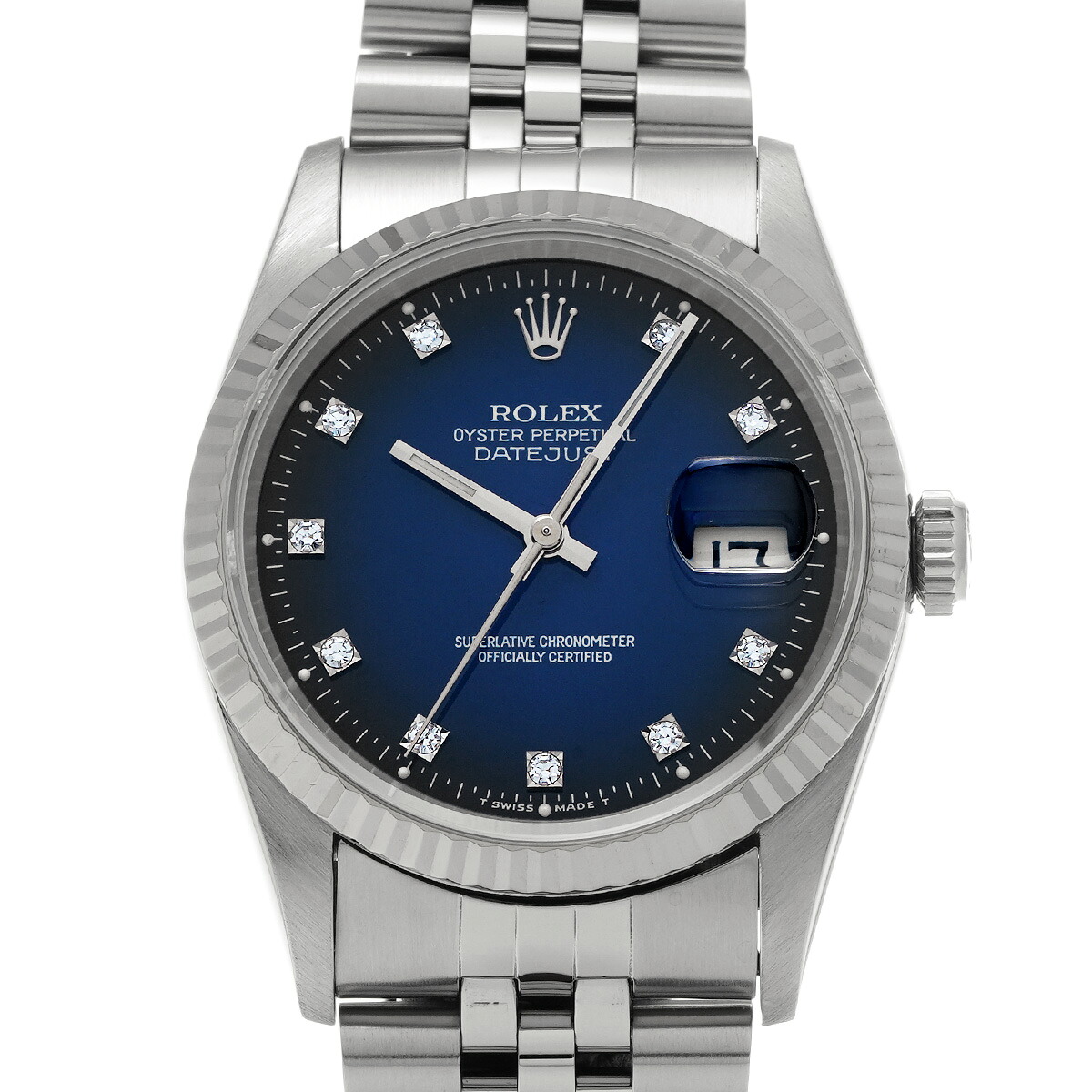 ロレックス ROLEX デイトジャスト 16234G S番(1994年頃製造) ブルーグラデーション/ダイヤモンド メンズ 腕時計 ロレックス 時計 高級腕時計 ブランド 【ローン48回払い無金利】【中古】