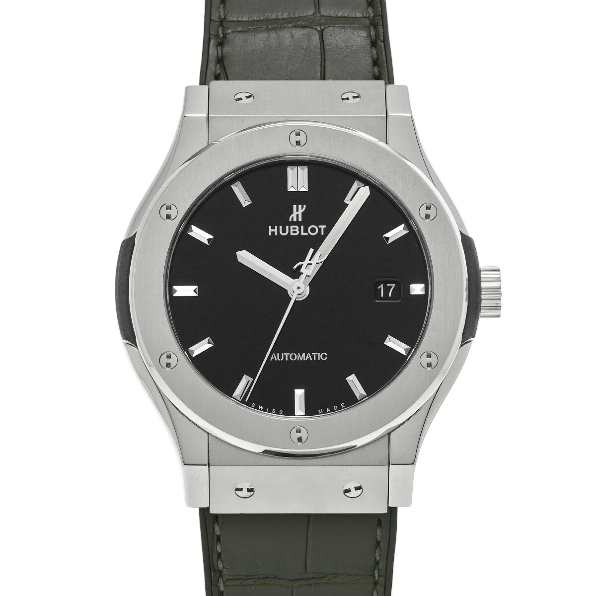 ウブロ HUBLOT クラシックフュージョン チタニウム ブラックシャイニー 日本限定 542.NX.1270.LR ブラックラッカー メンズ 腕時計 ウブロ 時計 高級腕時計 ブランド 【ローン48回払い無金利】【中古】