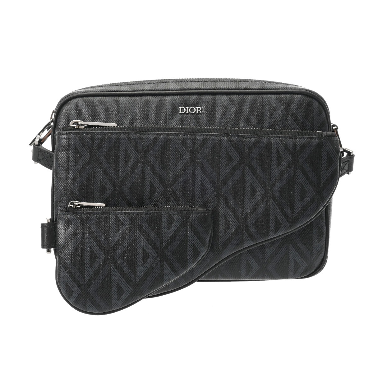 クリスチャンディオール Dior Safari 車寄せ CD金剛石 黒いこと 1自動データ処理0276CDP_43EU PVC/なめし革 レディース ショルダーバッグ クリスチャンディオール ショルダーバッグ うしろ側 ブランド名 【貸し付け金48回払い無利率】【中古】