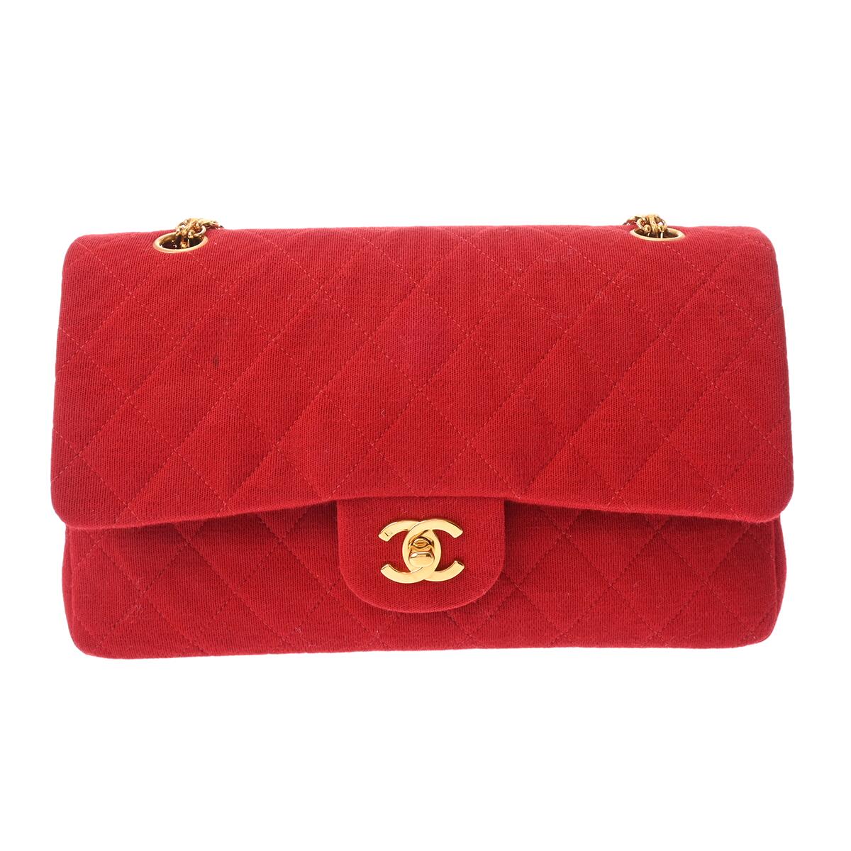 【～4/17 最大5万円クーポン】シャネル CHANEL マトラッセ Wフラップ Wチェーンショルダー 25 レッド A01112 ジャージー レディース ショルダーバッグ chanel シャネル バッグ バック ブランド 【ローン48回払い無金利】【中古】
