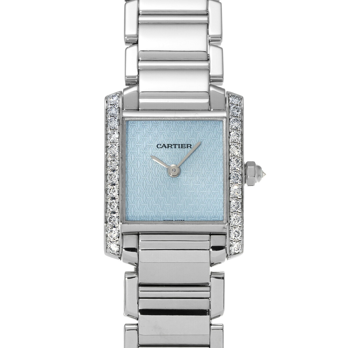 【～4/10 最大5万円クーポン】カルティエ CARTIER タンクフランセーズ SM　 WE1019S3 ライトブルー レディース 腕時計 カルティエ 時計 高級腕時計 ブランド 【ローン48回払い無金利】【中古】