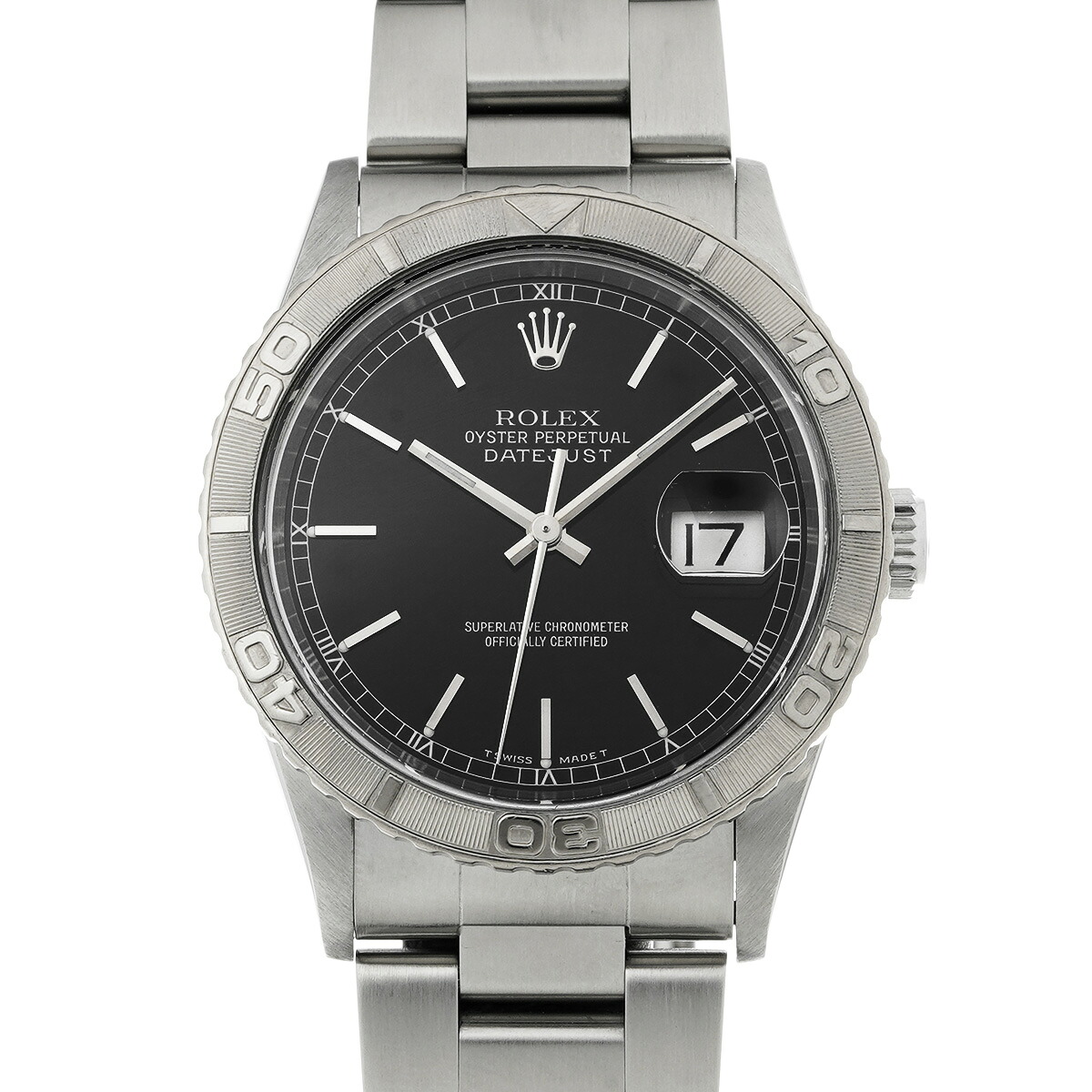 ロレックス ROLEX デイトジャスト サンダーバード 16264 U番(1997年頃製造) ブラック メンズ 腕時計 ロレックス 時計 高級腕時計 ブランド 【ローン48回払い無金利】【中古】