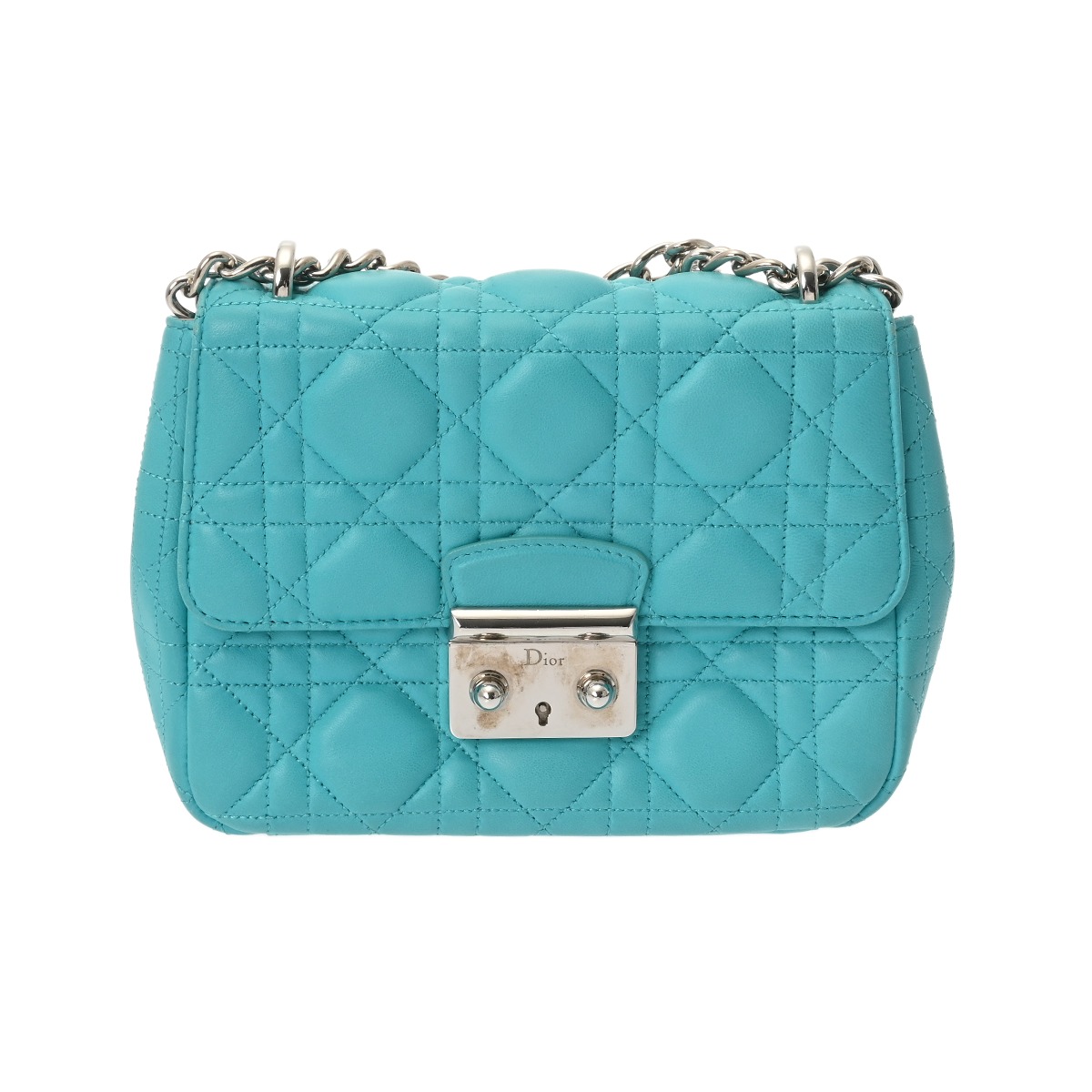 【～4/17 最大5万円クーポン】ディオール Dior カナージュ Miss Dior フラップバッグ ターコイズブルー ラムスキン レディース ショルダーバッグ ディオール ショルダーバッグ バック ブランド 【ローン48回払い無金利】【中古】