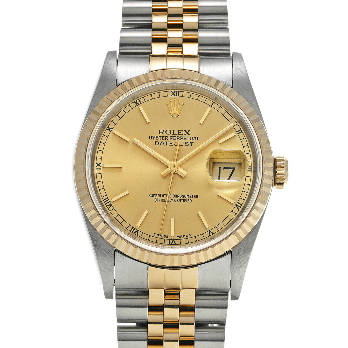 【～4/10 最大5万円クーポン】ロレックス ROLEX デイトジャスト 16233 X番(1993年頃製造) シャンパン メンズ 腕時計 ロレックス 時計 高級腕時計 ブランド 【ローン48回払い無金利】【中古】 527,200円