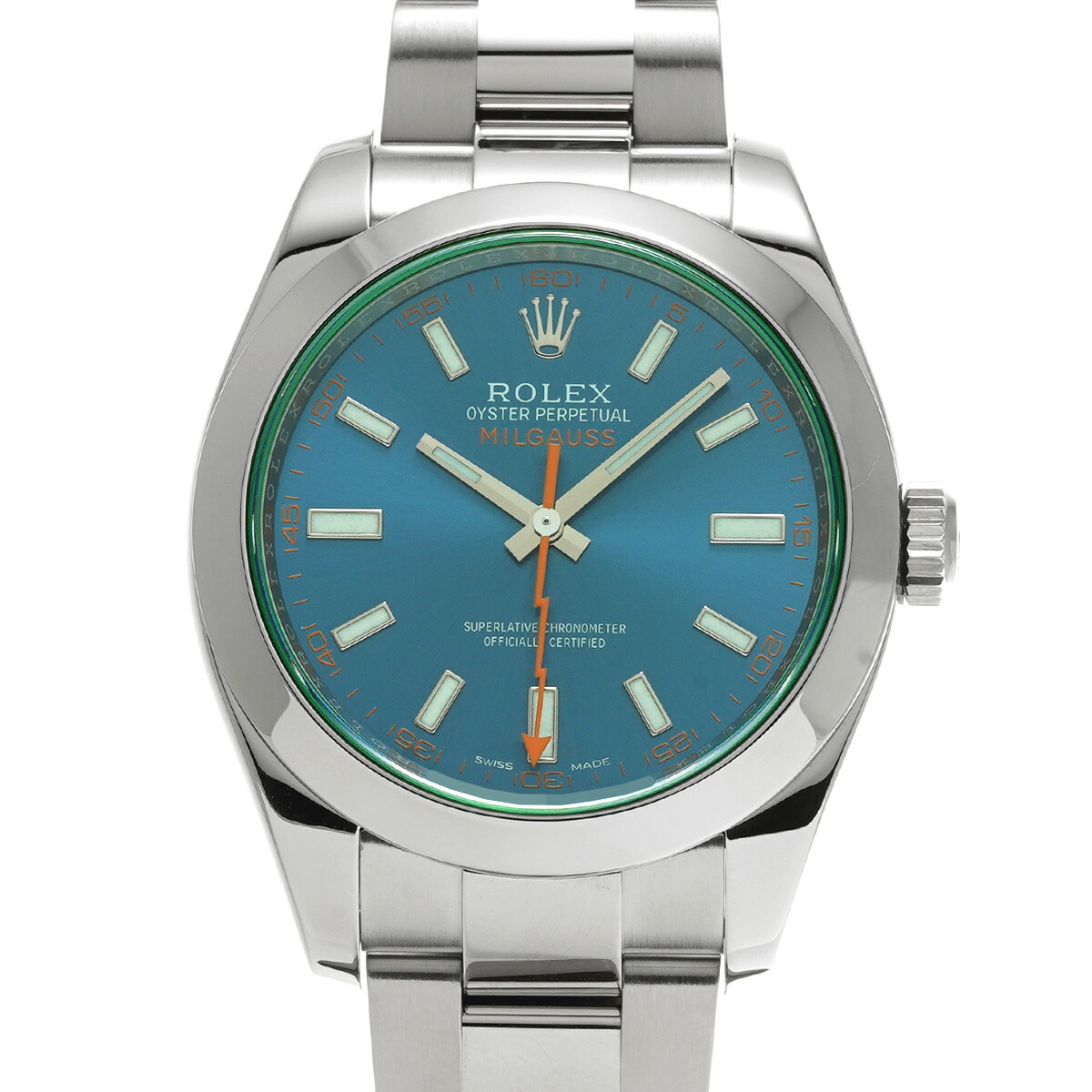【～4/17 最大5万円クーポン】ロレックス ROLEX ミルガウス 116400GV ランダムシリアル Zブルー メンズ 腕時計 ロレックス 時計 高級腕時計 ブランド 【ローン48回払い無金利】【中古】 842,800円