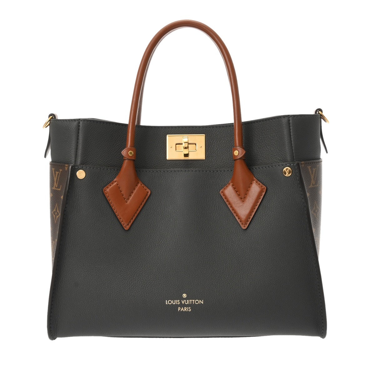 【～4/10 最大5万円クーポン】ルイ ヴィトン LOUIS VUITTON オンマイサイド MM グレー M56550 モノグラムキャンバス/カーフレザー レディース ハンドバッグ ヴィトンバッグ バック ブランド 【ローン48回払い無金利】【中古】