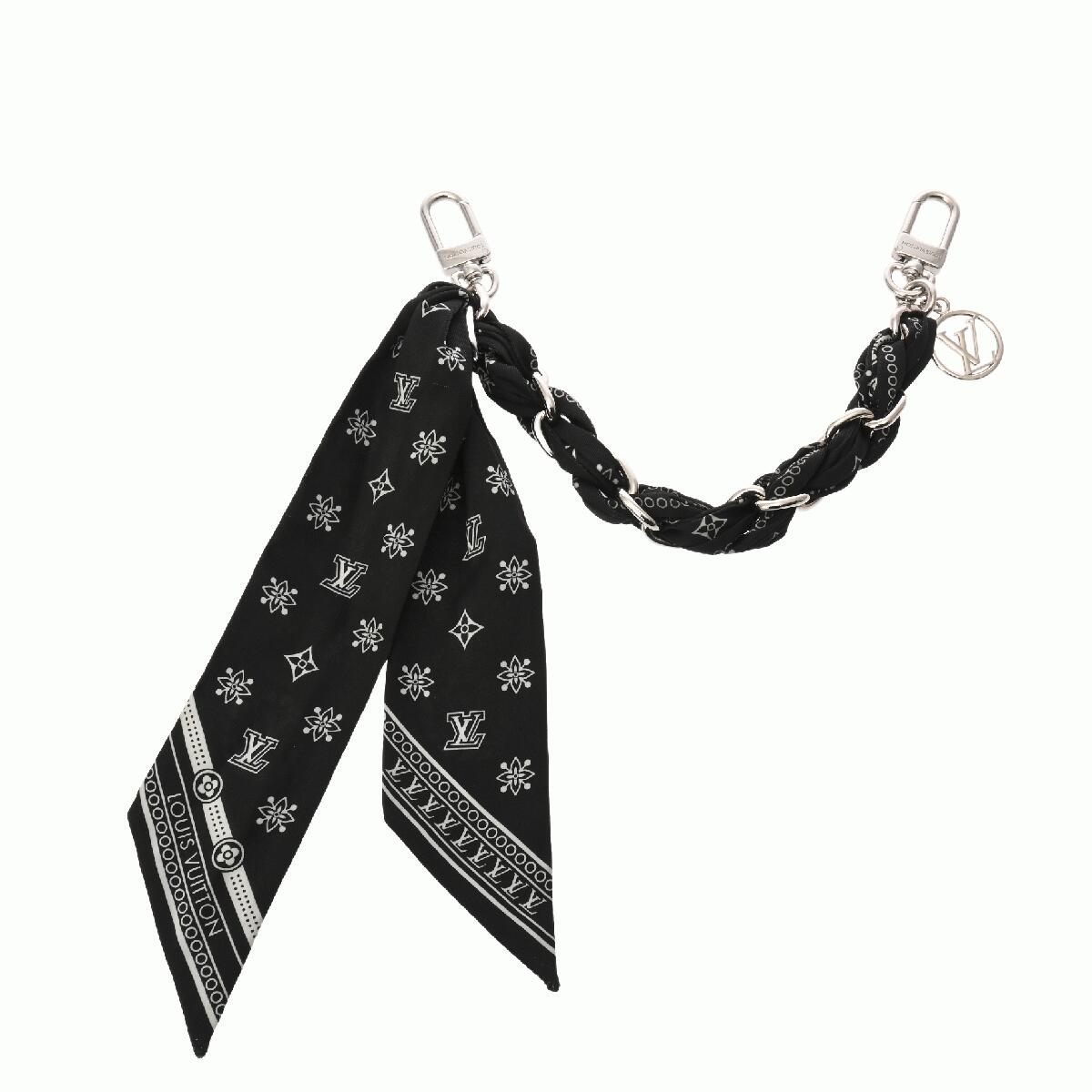 ルイ ヴィトン LOUIS VUITTON LVサークル バッグチャーム LV バンダナ 2025年SS シルバー/ブラック M02757 メタル/シルク ユニセックス バッグチャーム ルイ ヴィトン 【ローン48回払い無金利】【中古】