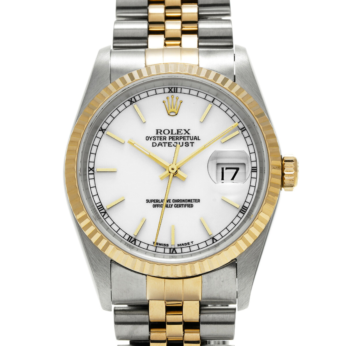 ロレックス ROLEX デイトジャスト 16233 T番(1997年頃製造) ホワイト メンズ 腕時計 ロレックス 時計 高級腕時計 ブランド 【ローン48回払い無金利】【中古】 495,200円