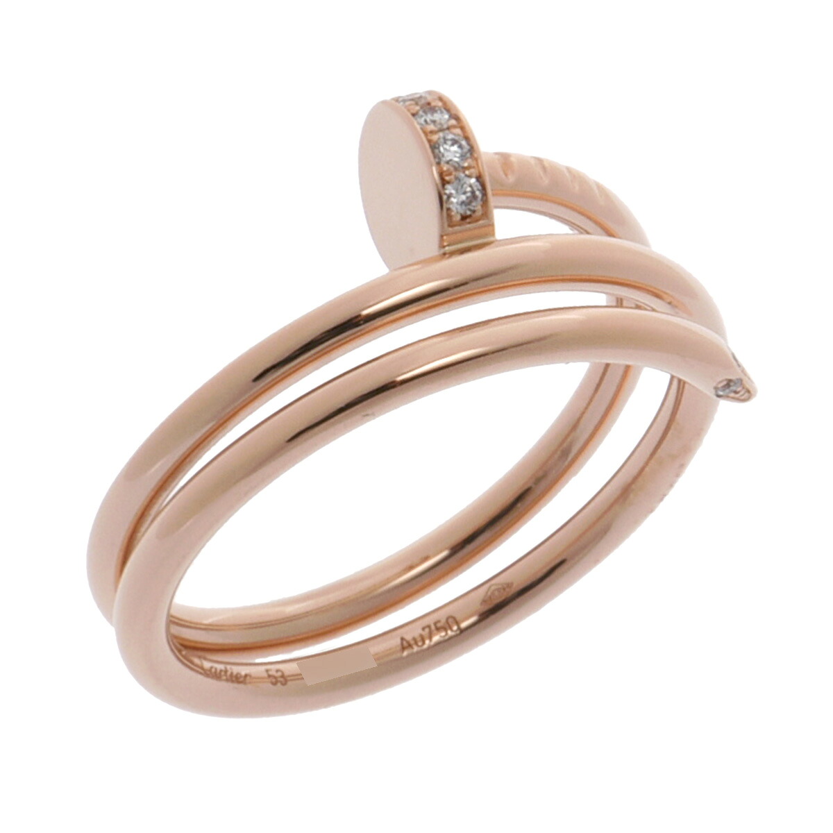 カルティエ CARTIER ジュストアンクルリング ダブル SM #53 K18ピンクゴールド PG ダイヤモンド レディース リング・指輪 カルティエ 【ローン48回払い無金利】【中古】