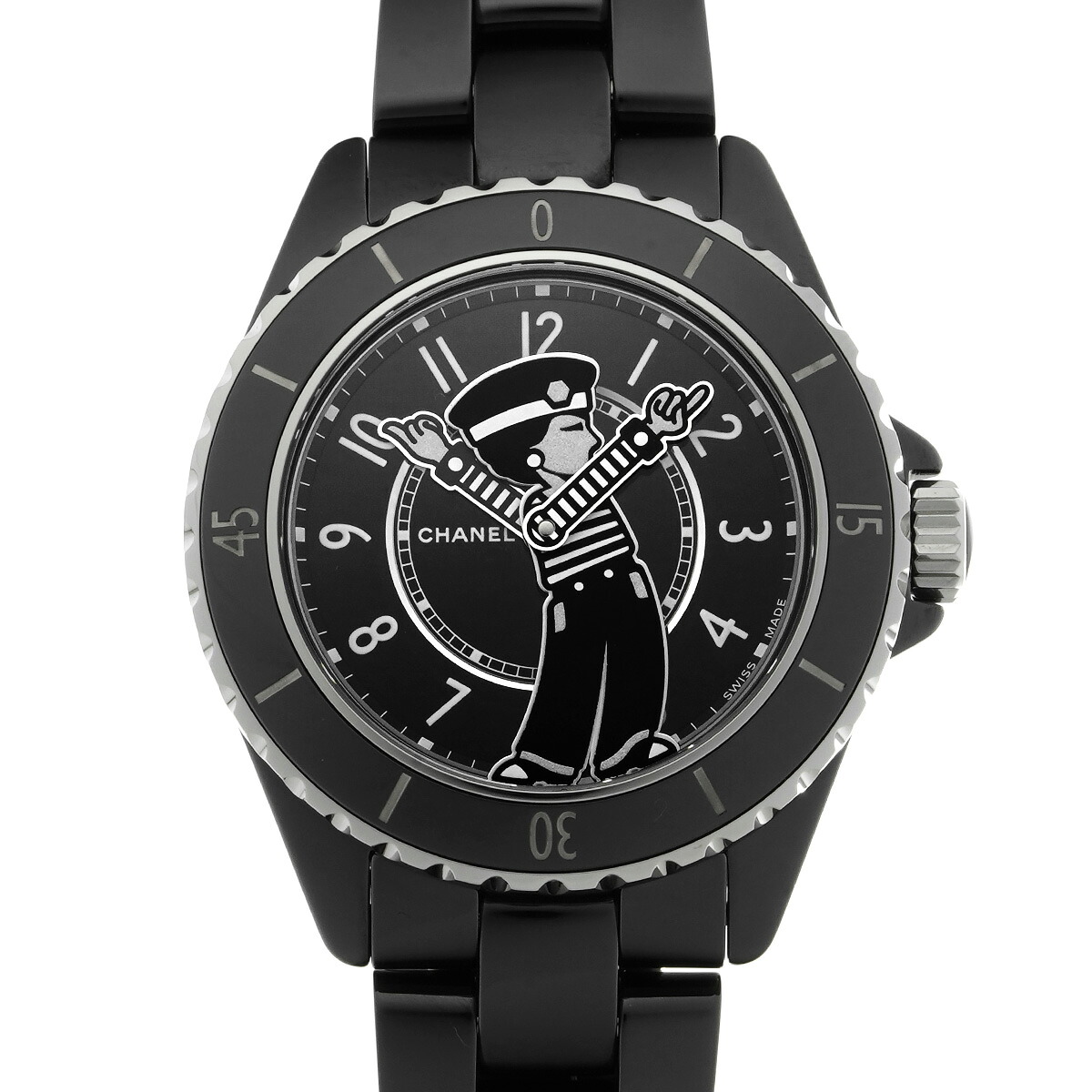 【～4/10 最大5万円クーポン】シャネル CHANEL マドモアゼル J12 ラ パウザ限定 H7609 ブラックラッカー メンズ 腕時計 シャネル 時計 高級腕時計 ブランド 【ローン48回払い無金利】【中古】
