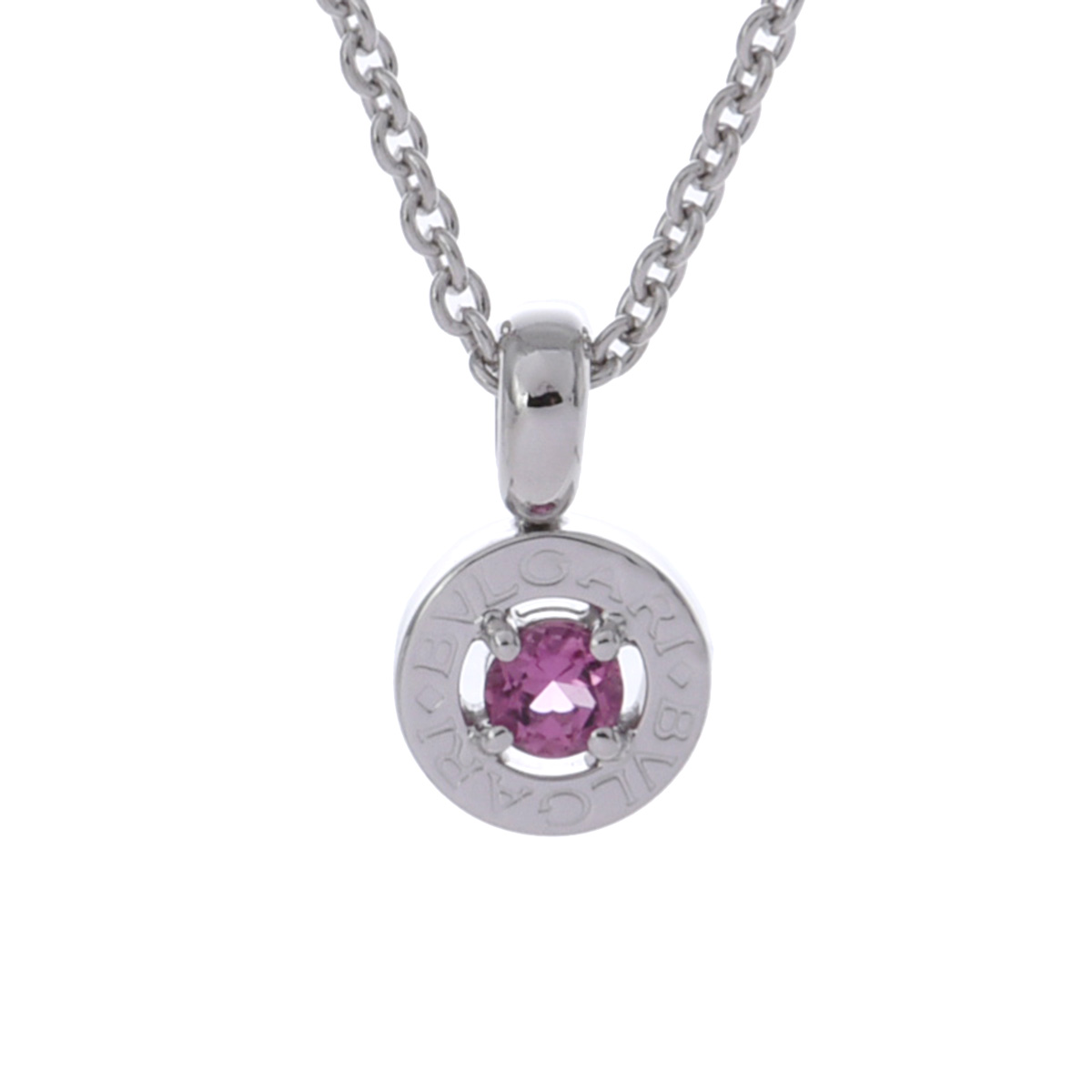 ブルガリ BVLGARI ブルガリブルガリ ネックレス K18ホワイトゴールド WG ピンクサファイア レディース ネックレス ブルガリ 【ローン48回払い無金利】【中古】｜ウォッチニアン ブランド品専門店