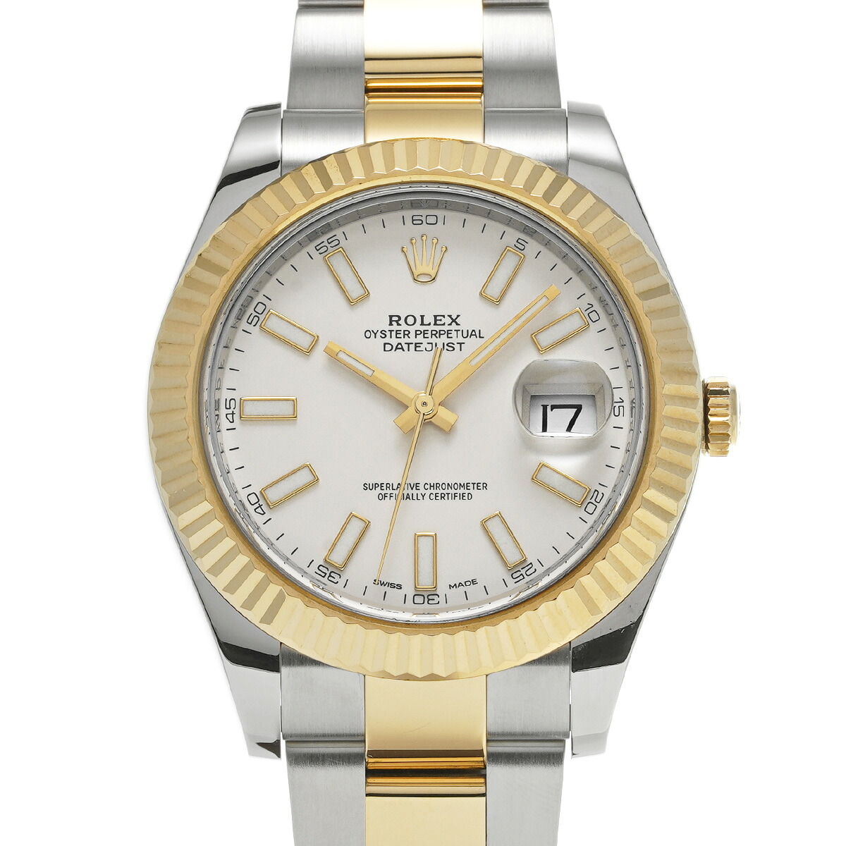 【～4/17 最大5万円クーポン】ロレックス ROLEX デイトジャストII 116333 ランダムシリアル アイボリー メンズ 腕時計 ロレックス 時計 高級腕時計 ブランド 【ローン48回払い無金利】【中古】