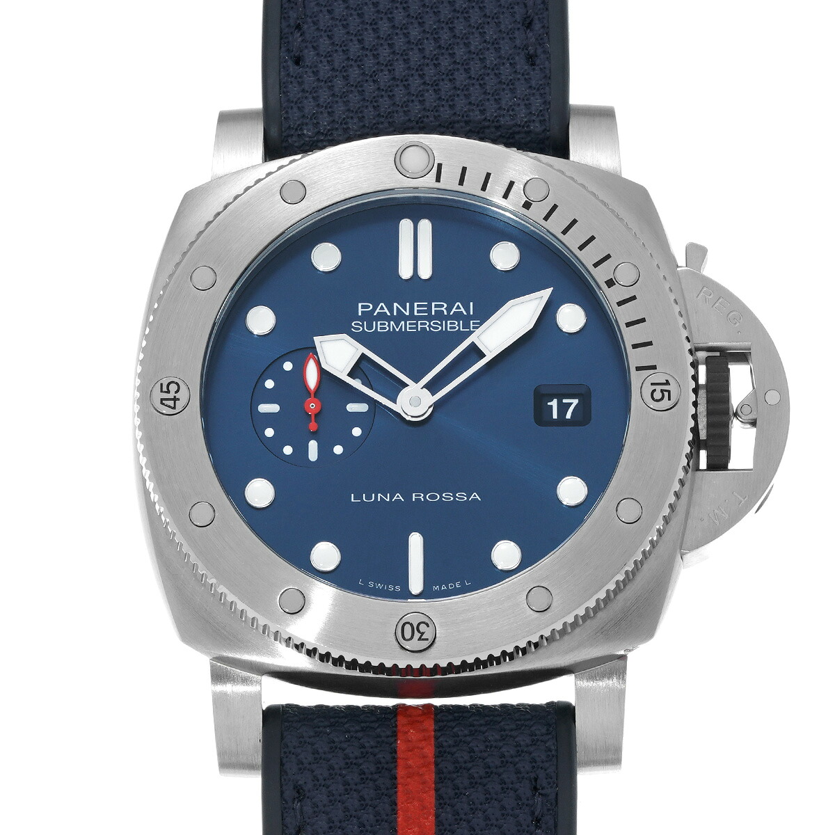 パネライ PANERAI サブマーシブル クアランタクアトロ ルナ・ロッサ PAM01391 ブルー メンズ 腕時計 パネライ 時計 高級腕時計 ブランド 【ローン48回払い無金利】【中古】