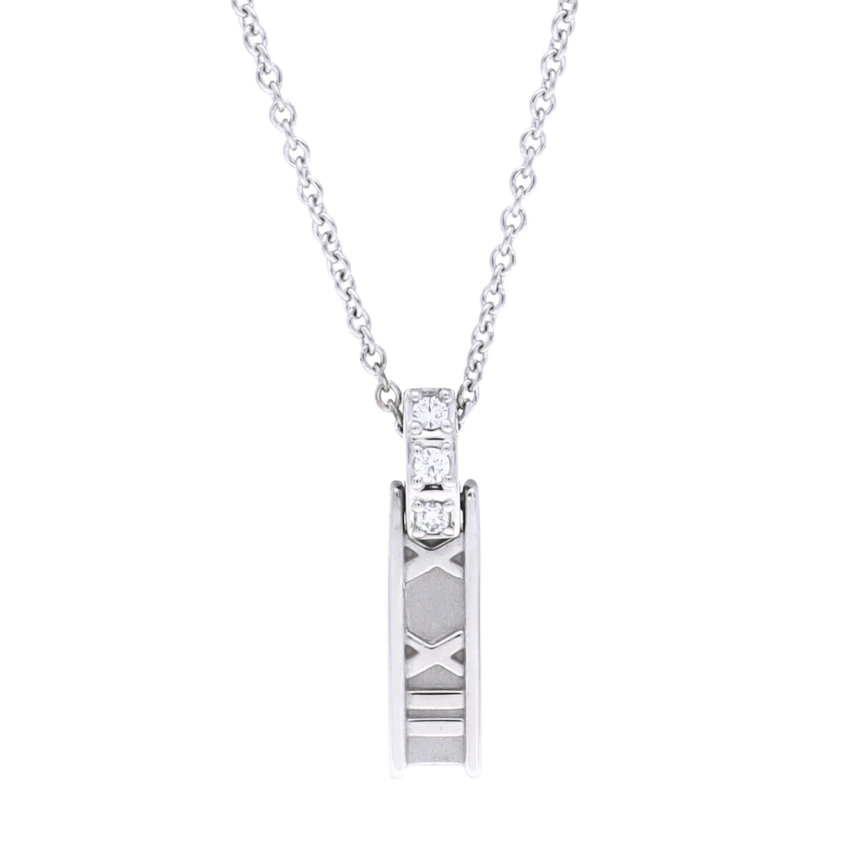 【～4/10 最大5万円クーポン】ティファニー TIFFANY & Co. アトラスバー ネックレス 3PD K18ホワイトゴールド WG ダイヤモンド レディース ネックレス ティファニー 【ローン48回払い無金利】【中古】