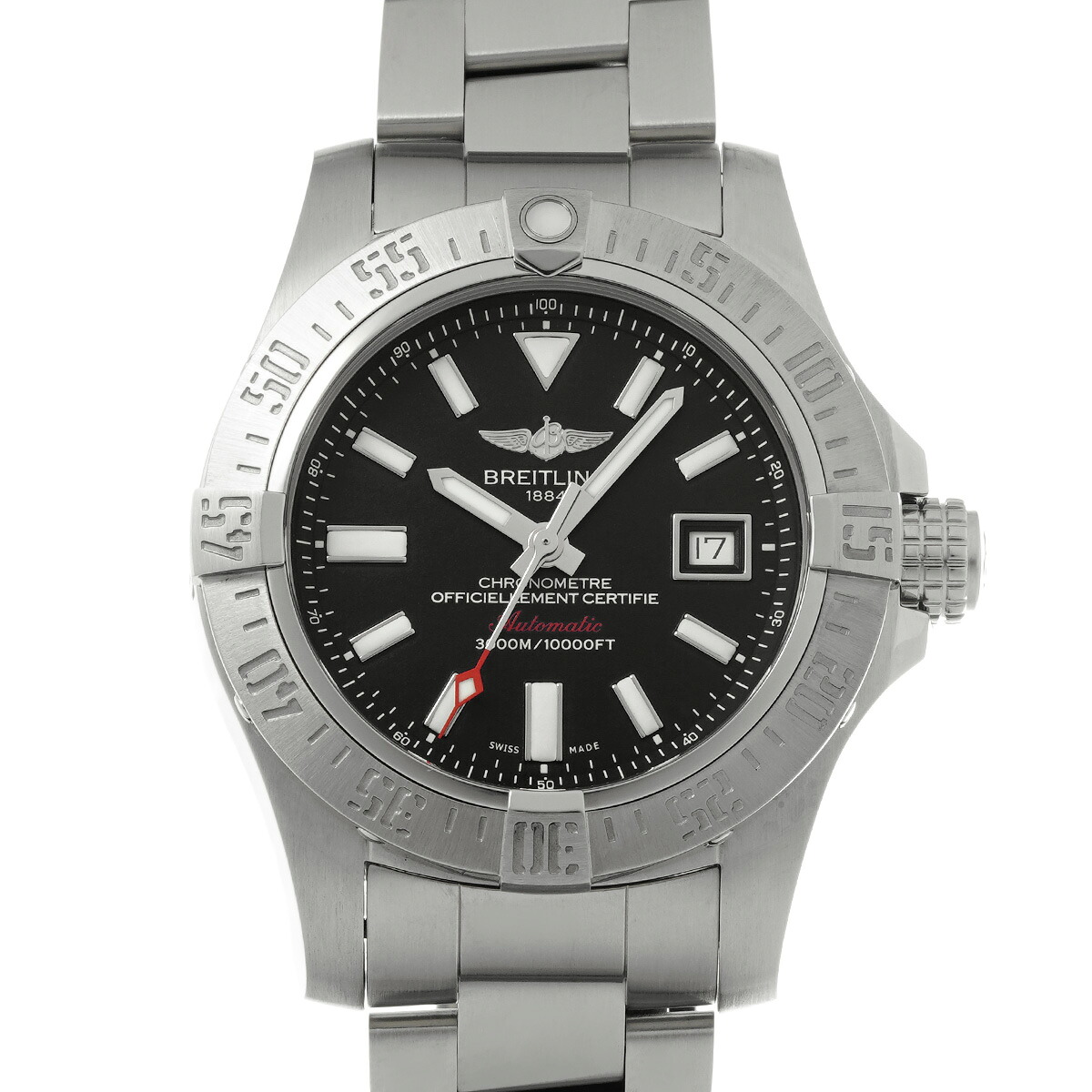 【～4/10 最大5万円クーポン】ブライトリング BREITLING アベンジャー II シーウルフ A1733110/BC30 ブラック メンズ 腕時計 ブライトリング 時計 高級腕時計 ブランド 【ローン48回払い無金利】【中古】