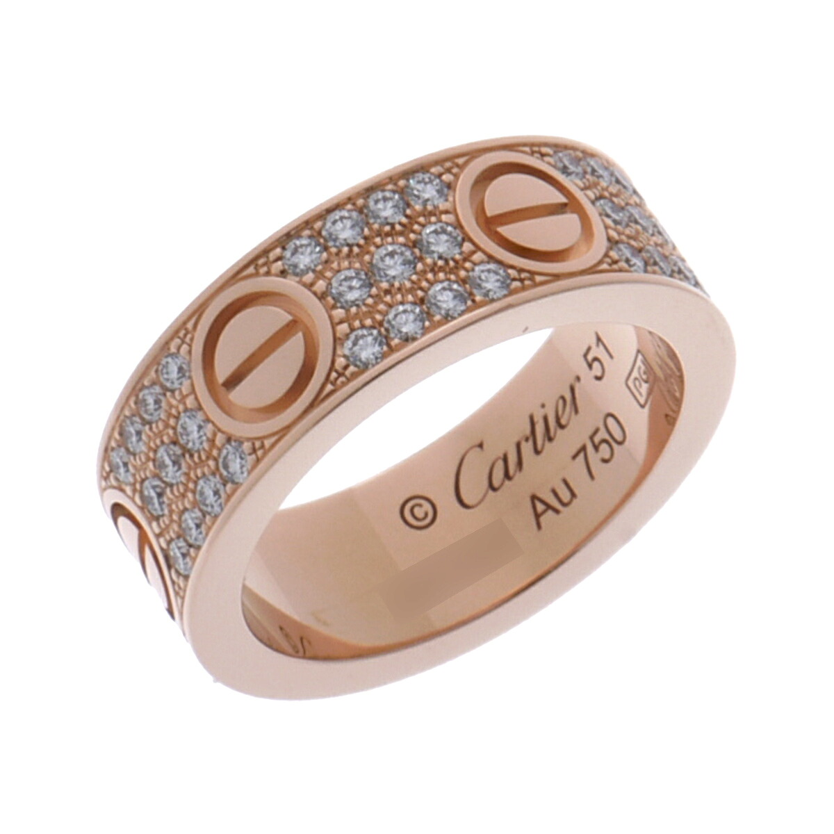 カルティエ CARTIER ラブリング クラシック #51 パヴェ B4087600 K18ピンクゴールド PG ダイヤモンド レディース リング・指輪 カルティエ 【ローン48回払い無金利】【中古】