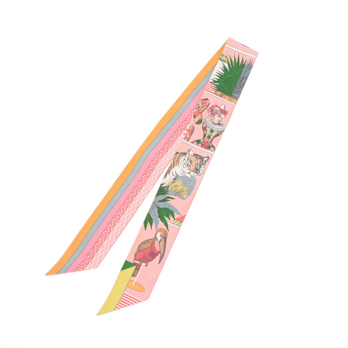 【～4/10 最大5万円クーポン】エルメス HERMES ツイリー GRAND THEATRE NOUVEAU ピンク/マルチカラー シルク100％ レディース スカーフ エルメス 【ローン48回払い無金利】【未使用】