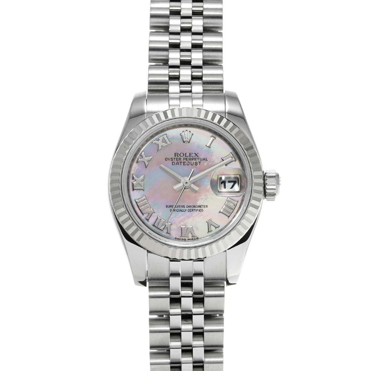 中古 ロレックス ROLEX 179174G D番(2005年頃製造) ホワイト /ダイヤモンド レディース 腕時計 中古】ロレックス デイトジャスト 179174 ホワイト ローマ(白) V番