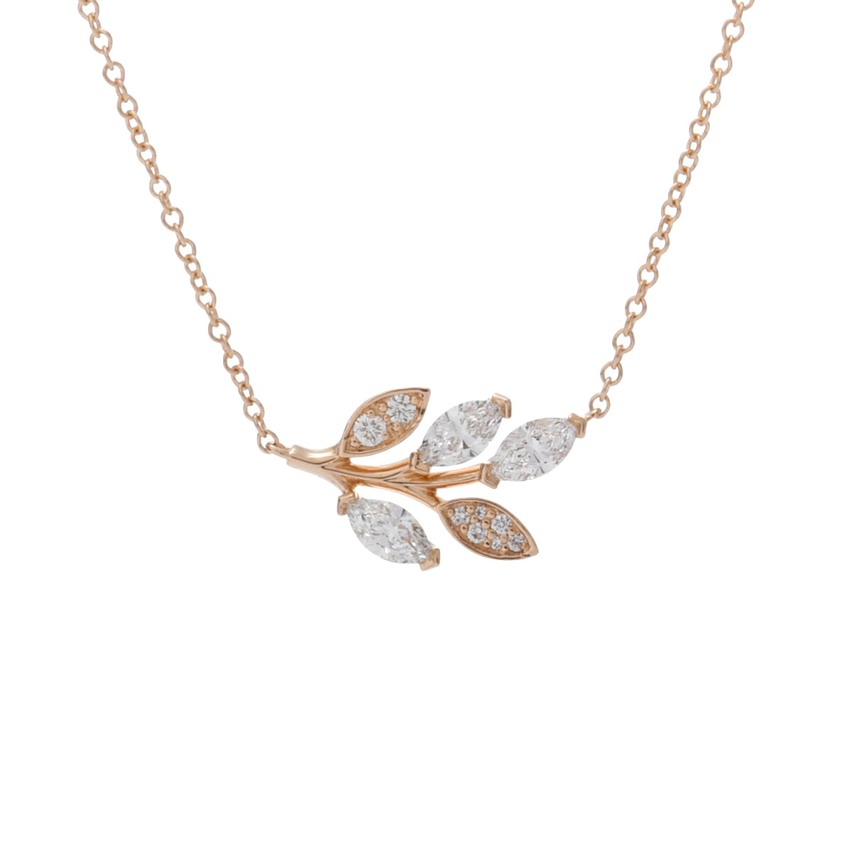 【～7/26 最大5万円クーポン】ティファニー TIFFANY & Co. ビクトリア ブランチ ネックレス K18ピンクゴールド PG ダイヤモンド レディース ネックレス ティファニー 【ローン48回払い無金利】【中古】｜ウォッチニアン ブランド品専門店