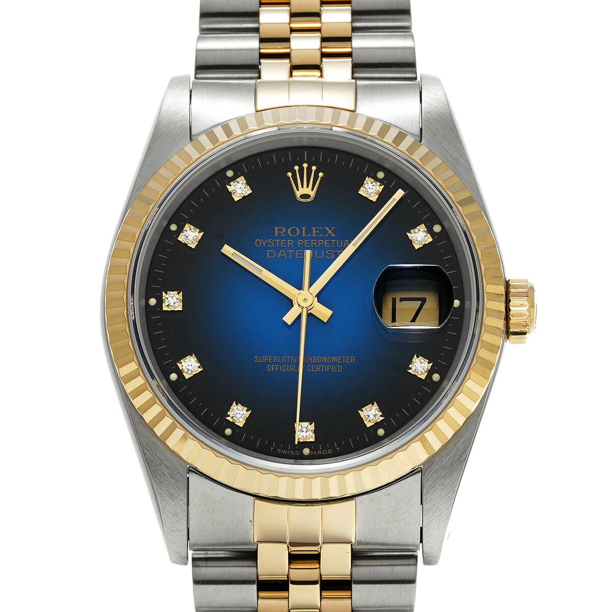 ロレックス ROLEX デイトジャスト 16233G X番(1992年頃製造) ブルー・グラデーション/ダイヤモンド メンズ 腕時計 ロレックス 時計 高級腕時計 ブランド 【ローン48回払い無金利】【中古】