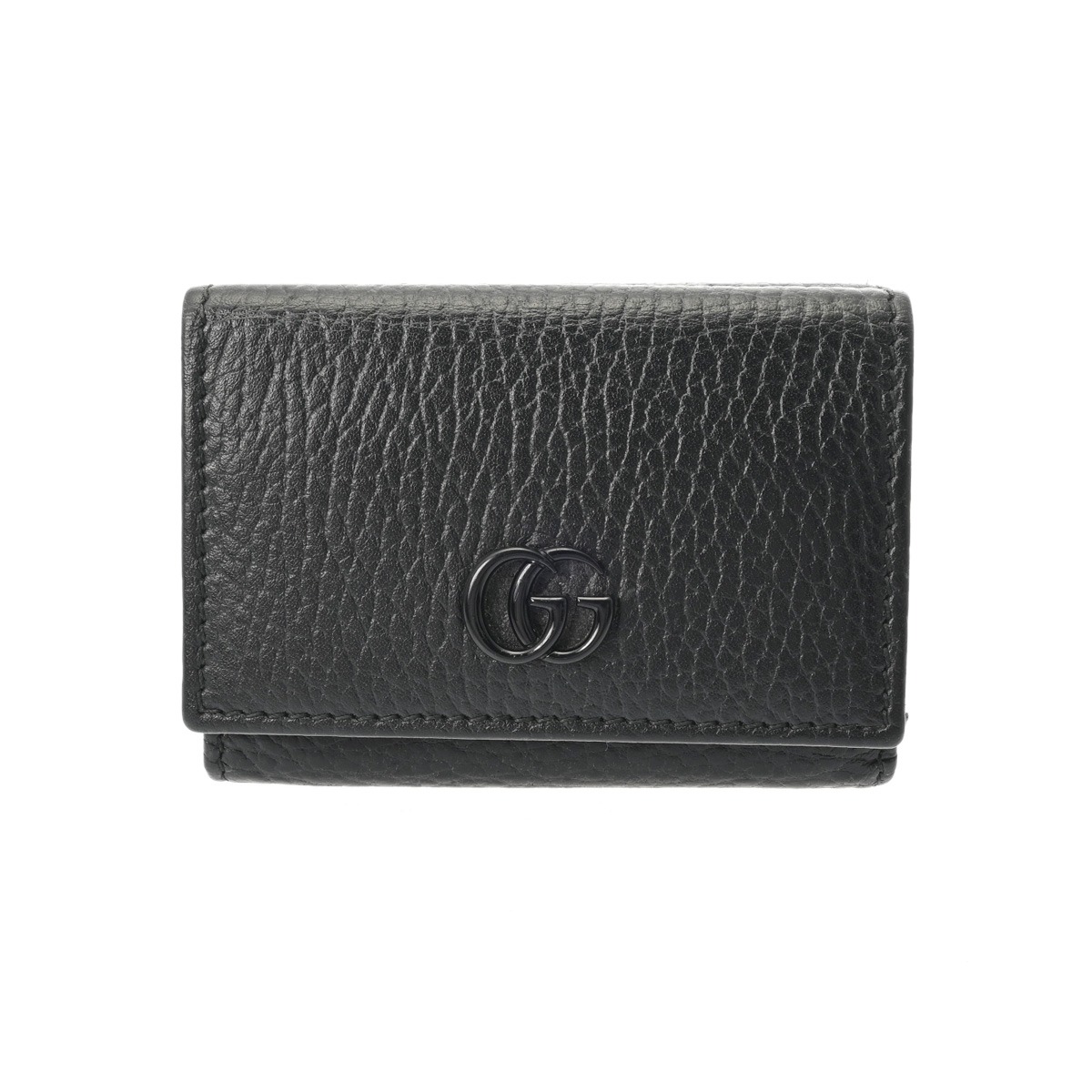 グッチ GUCCI コンパクトウォレット ダブルG 黒いこと 735212･203887 なめし革 ユニ一発やる 二つ折り紙入れ グッチ 紙入れ ブランド名 【貸し付け金48回払い無利子】【中古】