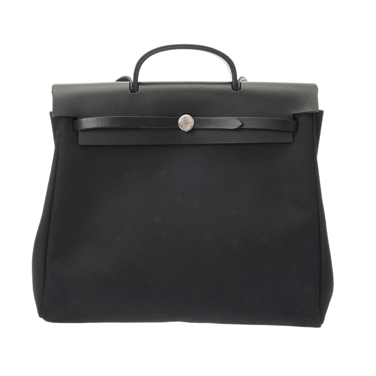 【～4/17 最大5万円クーポン】エルメス HERMES エールバッグ MM ブラック トワルオフィシェ/ヴァッシュハンター ユニセックス ハンドバッグ エルメス バッグ バック ブランド 【ローン48回払い無金利】【中古】 96,140円
