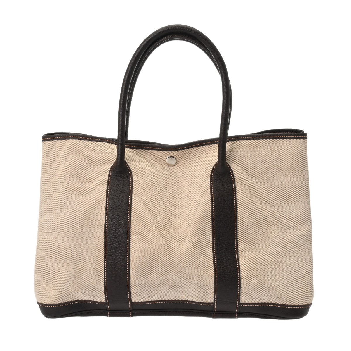 【～4/10 最大5万円クーポン】エルメス HERMES ガーデンパーティ PM エクリュ/ブラウン トワルアッシュ/ブッフルスキッパー レディース ハンドバッグ エルメス バッグ バック ブランド 【ローン48回払い無金利】【中古】