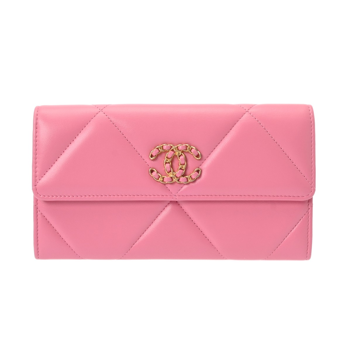 【～4/10 最大5万円クーポン】シャネル CHANEL CHANEL19 ロングフラップウォレット ピンク AP0955 ラムスキン レディース 長財布 シャネル 財布 ブランド 【ローン48回払い無金利】【中古】