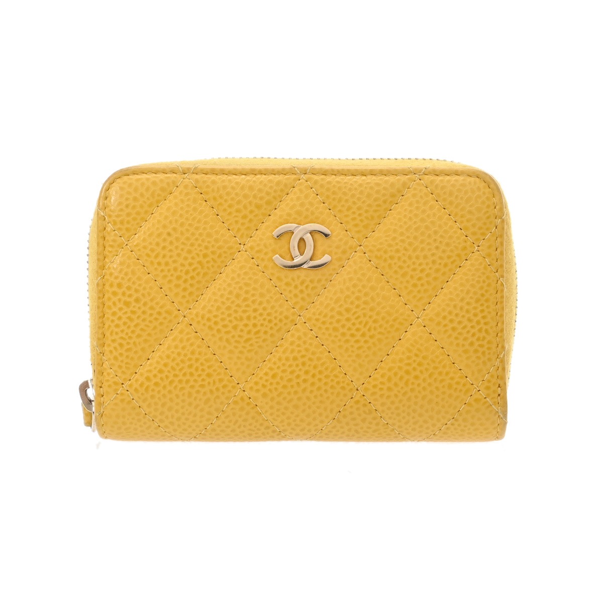【～4/17 最大5万円クーポン】シャネル CHANEL マトラッセ クラシック ジップ コインパース イエロー AP0216 キャビアスキン レディース コインケース シャネル 財布 ブランド 【ローン48回払い無金利】【中古】