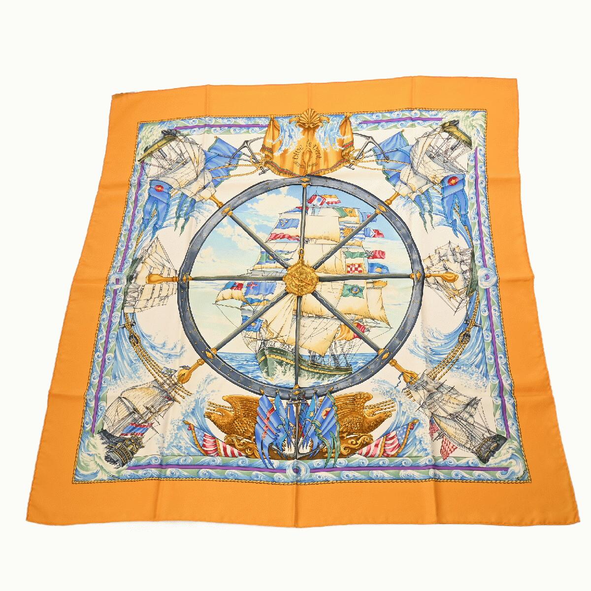 【～4/10 最大5万円クーポン】エルメス HERMES カレ90 VIVE LE VENT マルチカラー シルク100％ レディース スカーフ エルメス 【ローン48回払い無金利】【中古】