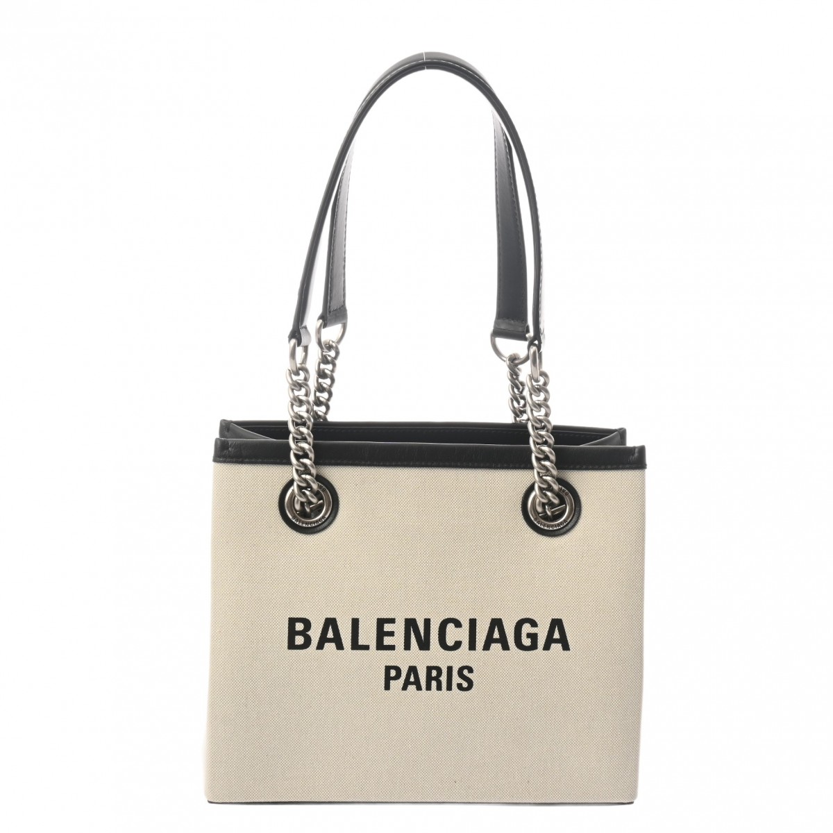 【～4/10 最大5万円クーポン】バレンシアガ BALENCIAGA DUTY FREE トート スモール ホワイト/ブラック 759941 キャンバス/レザー レディース ハンドバッグ バレンシアガ ハンドバッグ バック ブランド 【ローン48回払い無金利】【中古】
