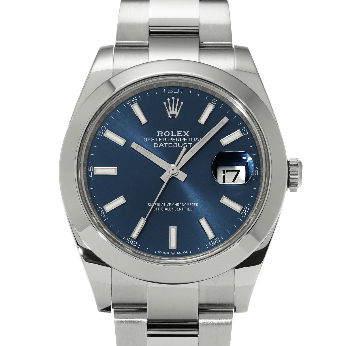【～4/17 最大5万円クーポン】ロレックス ROLEX デイトジャスト 41 126300 ランダムシリアル ブライトブルー メンズ 腕時計 ロレックス 時計 高級腕時計 ブランド 【ローン48回払い無金利】【中古】