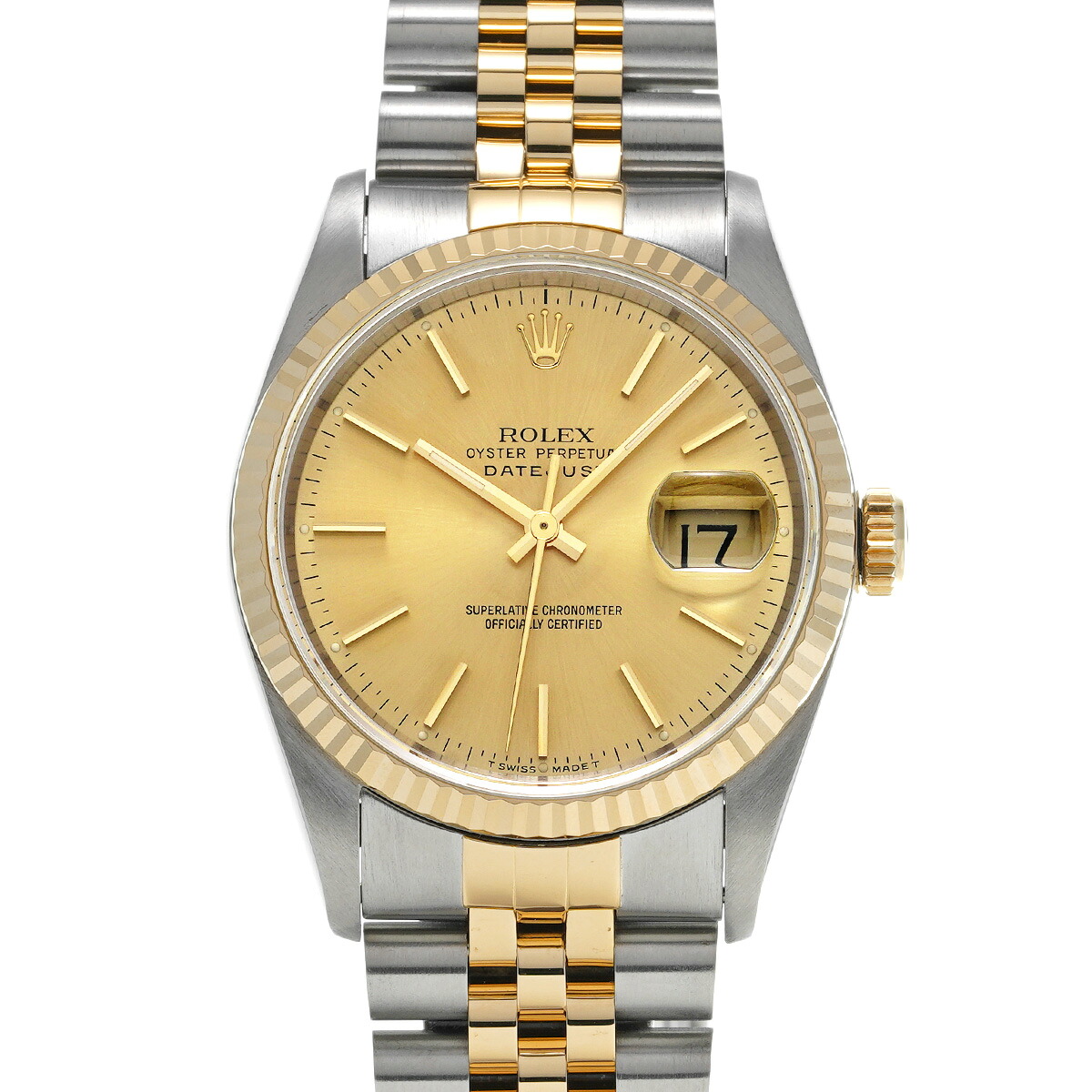 【～7/26 最大5万円クーポン】ロレックス ROLEX デイトジャスト 16233 E番(1990年頃製造) シャンパン メンズ 腕時計 ロレックス 時計 高級腕時計 ブランド 【ローン48回払い無金利】【中古】｜ウォッチニアン ブランド品専門店