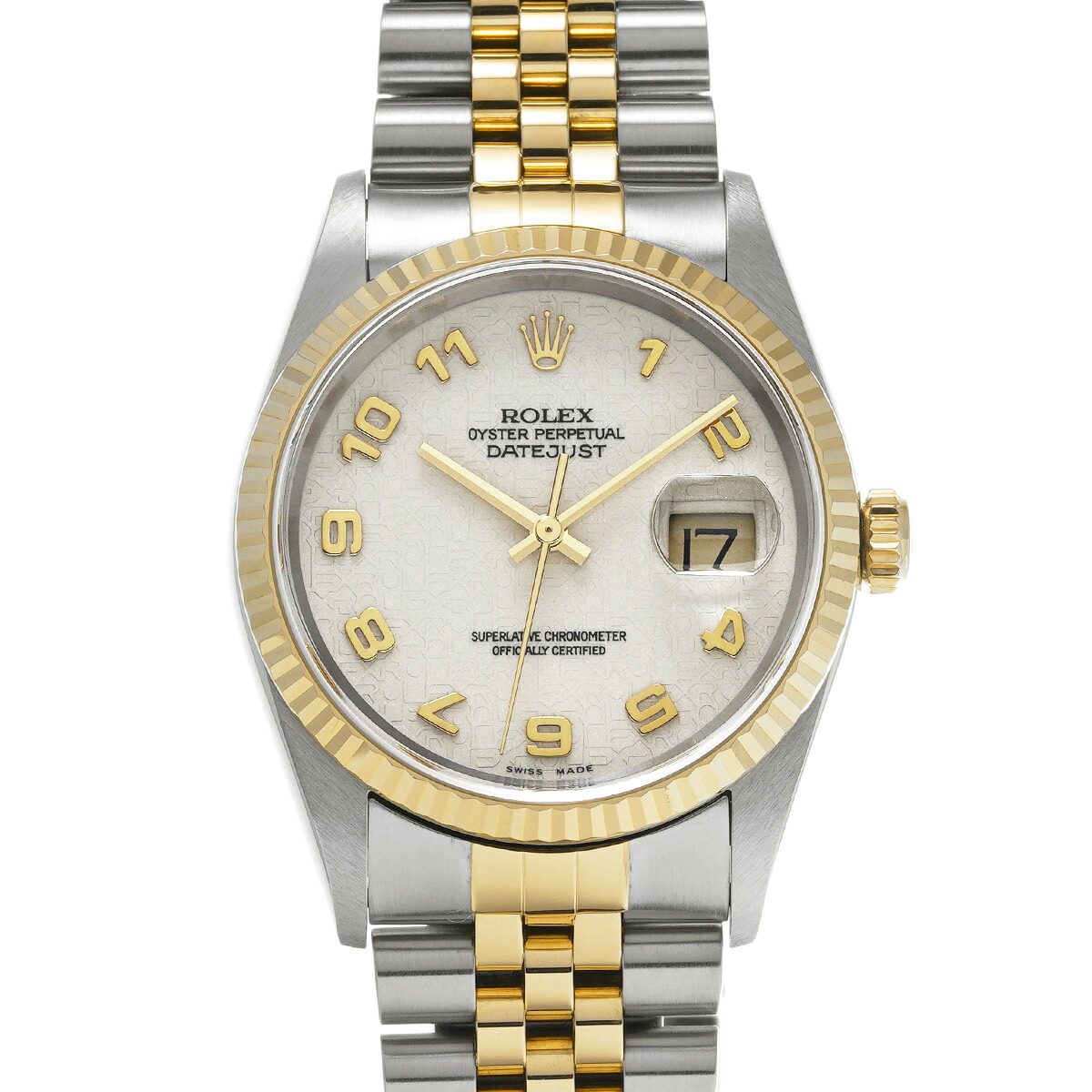 【～7/26 最大5万円クーポン】ロレックス ROLEX デイトジャスト 16233 Y番(2002年頃製造) アイボリーコンピュータ メンズ 腕時計 ロレックス 時計 高級腕時計 ブランド 【ローン48回払い無金利】【中古】｜ウォッチニアン ブランド品専門店