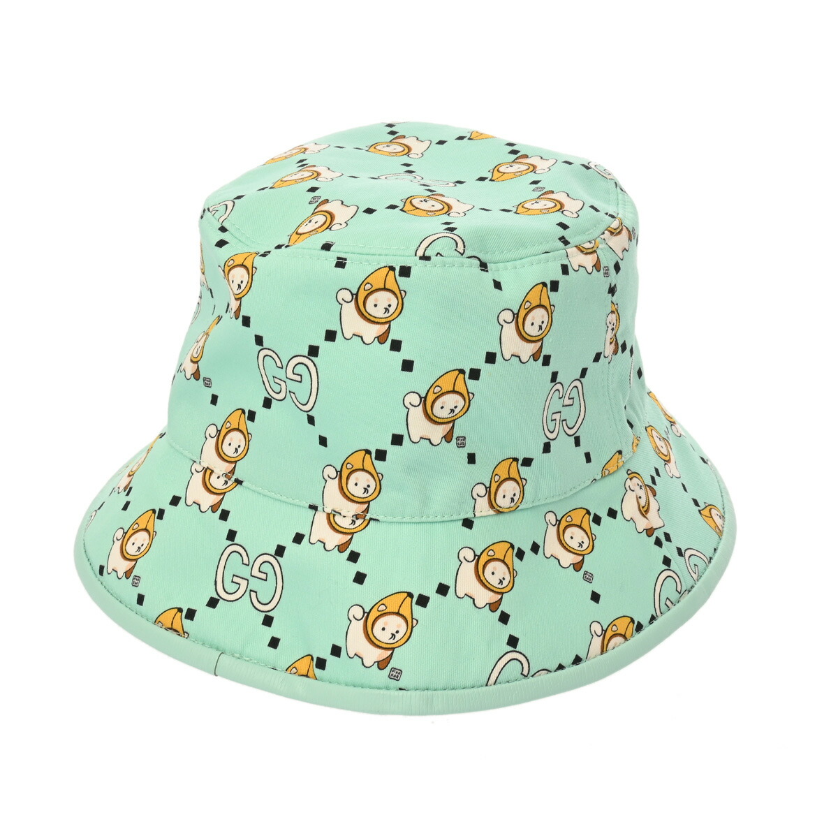 【～7/26 最大5万円クーポン】グッチ GUCCI バケットハット Pikarar KAWAII #M ミントグリーン 736960 コットン ユニセックス キャップ グッチ 【ローン48回払い無金利】【中古】｜ウォッチニアン ブランド品専門店