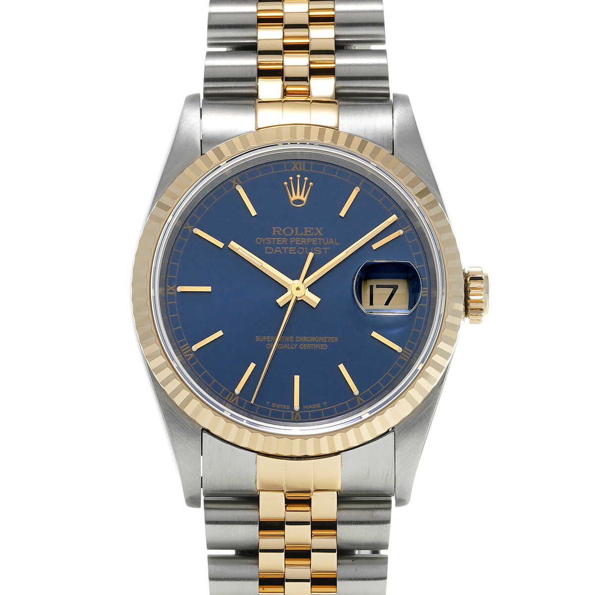 ロレックス ROLEX デイトジャスト 16233 W番(1995年頃製造) ブルー メンズ 腕時計 ロレックス 時計 高級腕時計 ブランド 【ローン48回払い無金利】【中古】