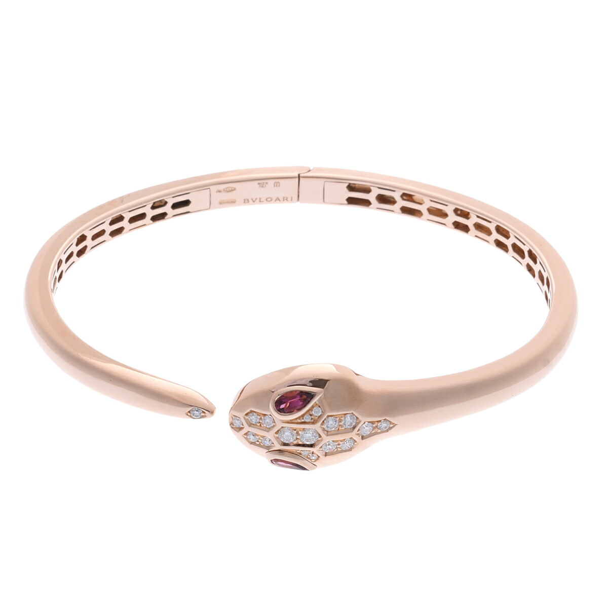 【～4/17 最大5万円クーポン】ブルガリ BVLGARI セルペンティ セドゥットーリ ブレスレット #m 352820 K18ピンクゴールド PG ダイヤモンド/ルベライト レディース ブレスレット ブルガリ 【ローン48回払い無金利】【中古】