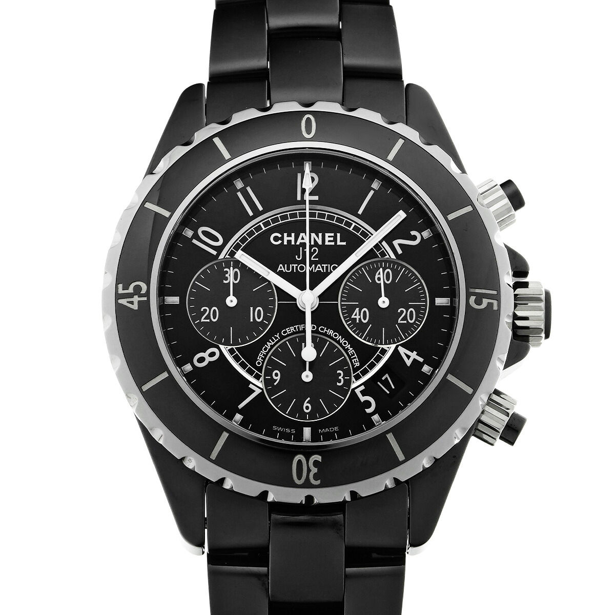 シャネル CHANEL J12 クロノグラフ 41MM H0940 ブラックラッカー メンズ 腕時計 シャネル 時計 高級腕時計 ブランド 【ローン48回払い無金利】【中古】