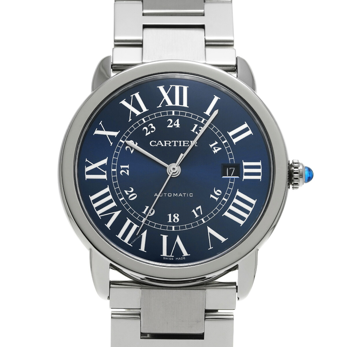 カルティエ CARTIER ロンドソロ XL WSRN0023 ブルー メンズ 腕時計 カルティエ 時計 高級腕時計 ブランド 【ローン48回払い無金利】【中古】
