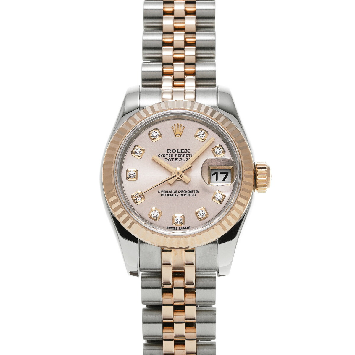 ロレックス ROLEX デイトジャスト 179171G ランダムシリアル ピンク/ダイヤモンド レディース 腕時計 ロレックス 時計 高級腕時計 ブランド 【ローン48回払い無金利】【中古】